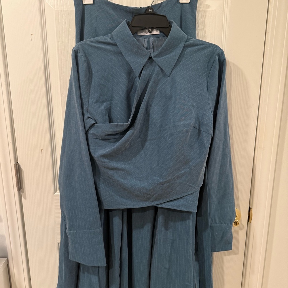 Blue Long-Sleeve Dress